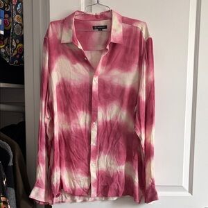 INC International Concepts Pink and Cream Shirt
